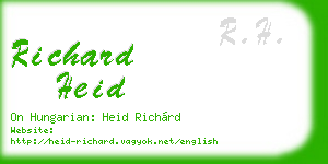 richard heid business card